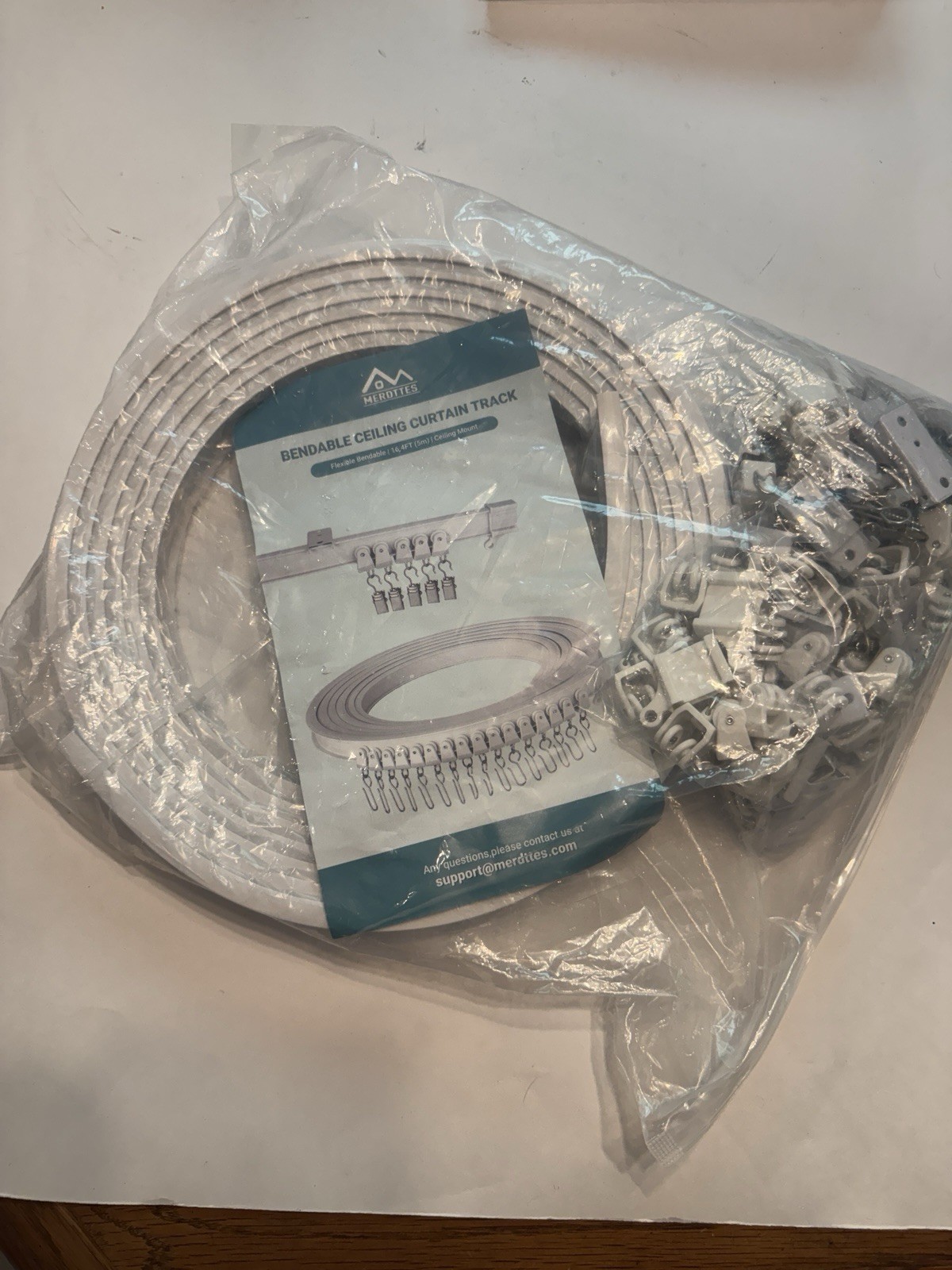 16.4FT Flexible Bendable Ceiling Curtain Track Rail Curved Mount Kit 5M New