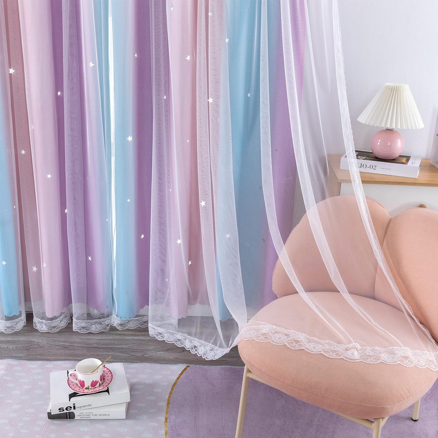 Blackout Curtains for Girls Bedroom Decor 63 Inches Long Window Curtains