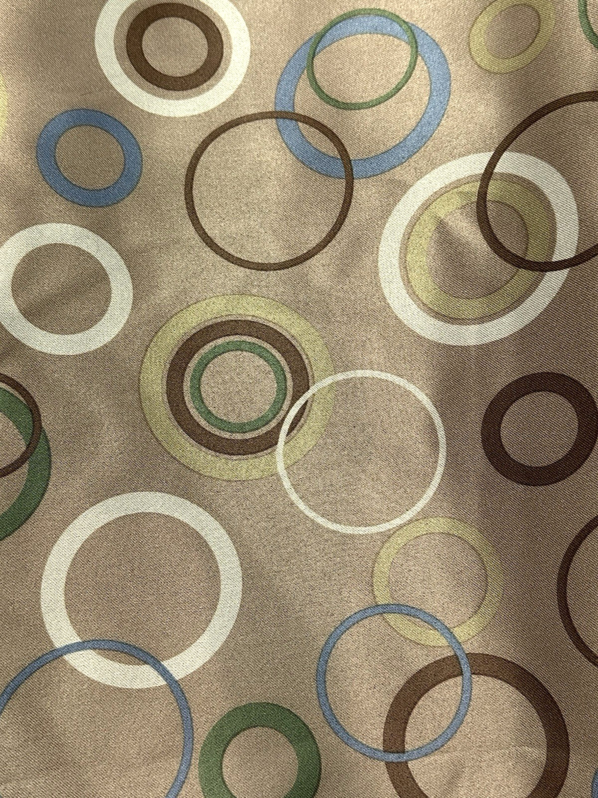 Retro Geometric Circles Design Room Darkening Curtain Panel 100″ W x 85″ L