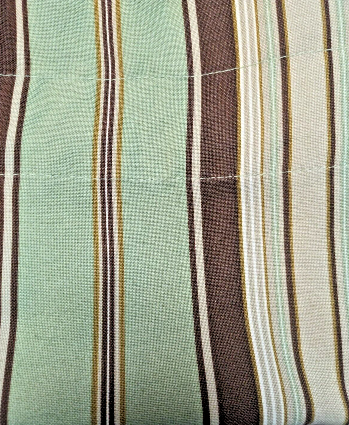 Straight Valance Green Brown Ivory Taupe Stripe Cotton Twill 58″x15″