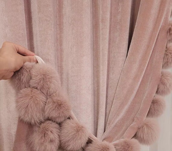 New French Luxury Velvet Curtains Room Princess High-end Villa Style Textured