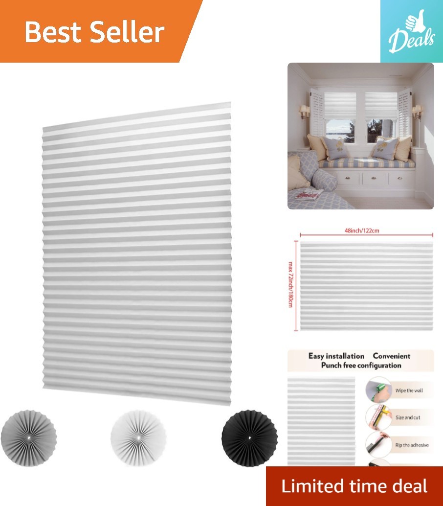 Customizable 2 Pack Light Filtering Pleated Shades with UV Protection, 48″x72″