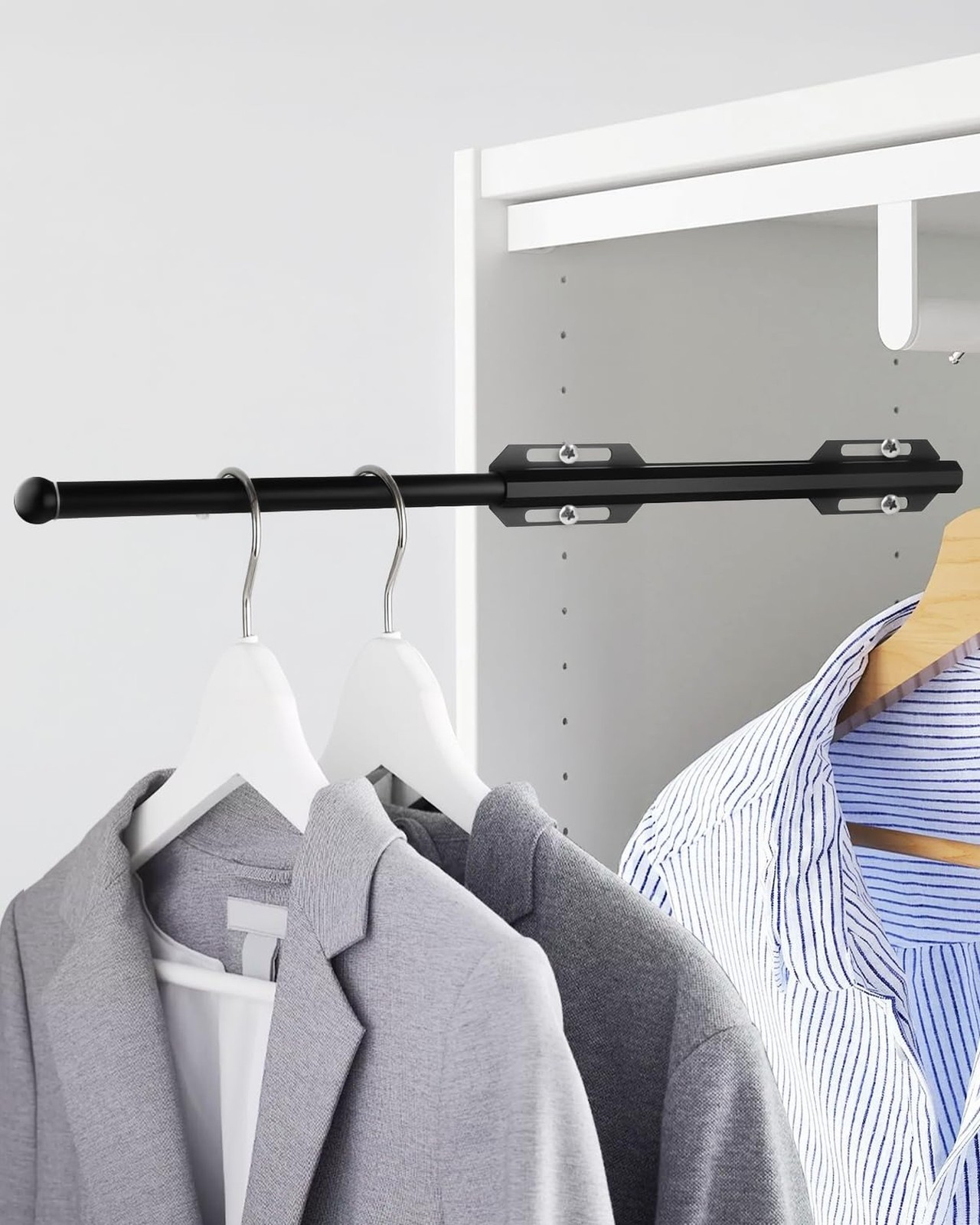 Valet Rod for Closet Pull Out, 12″ Adjustable extending closet rod, Standard …