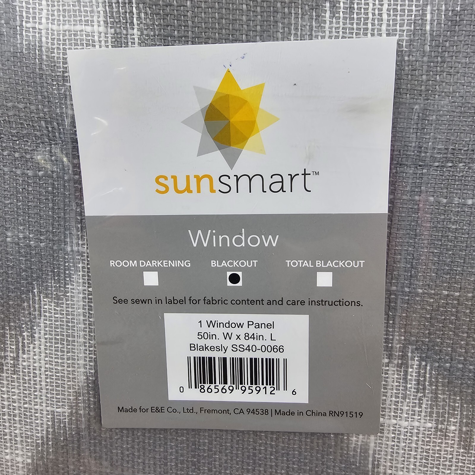 SunSmart Blakesly Printed Blackout Curtain Panel 50×84 New