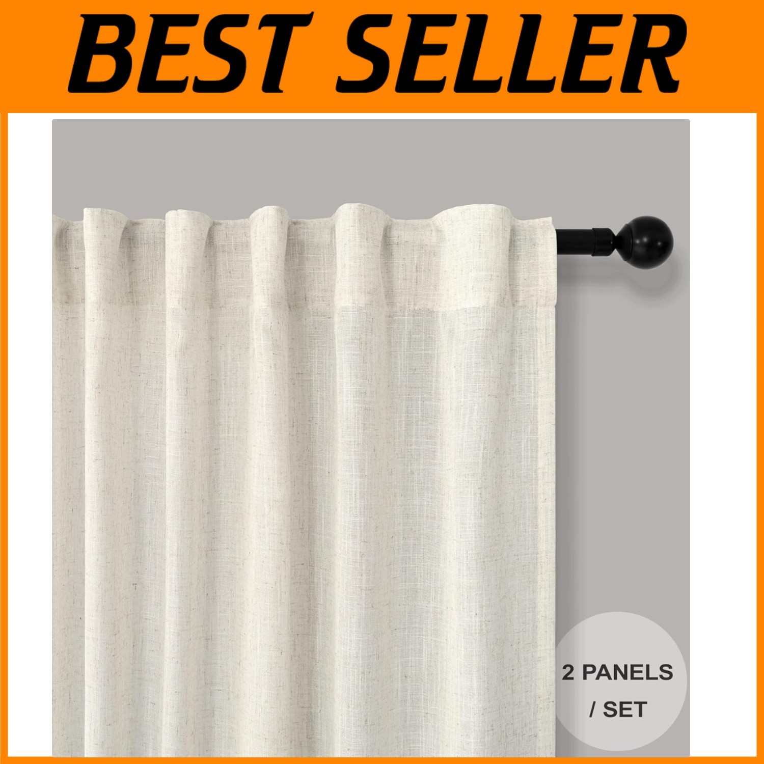 Light Filtering Bedroom Drapes – 36×96 Inches