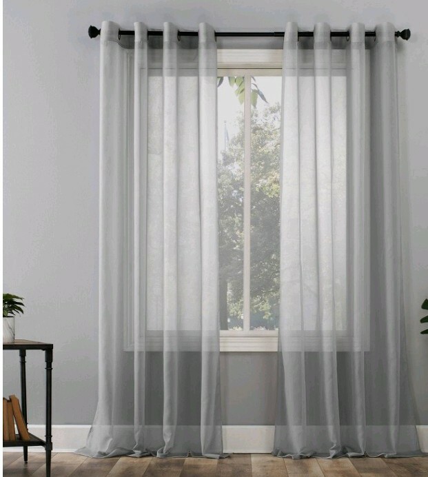 No. 918 Lichtenberg Emily Sheer Grommet Curtain 1 Panel 59″ x 108″ Silver