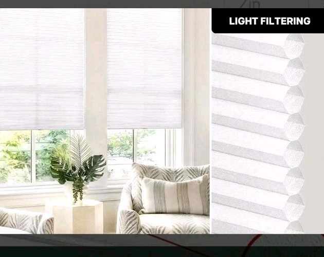 LazBlinds Cordless Cellular Shade 32×72 White Blackout Honeycomb No Drill Blind