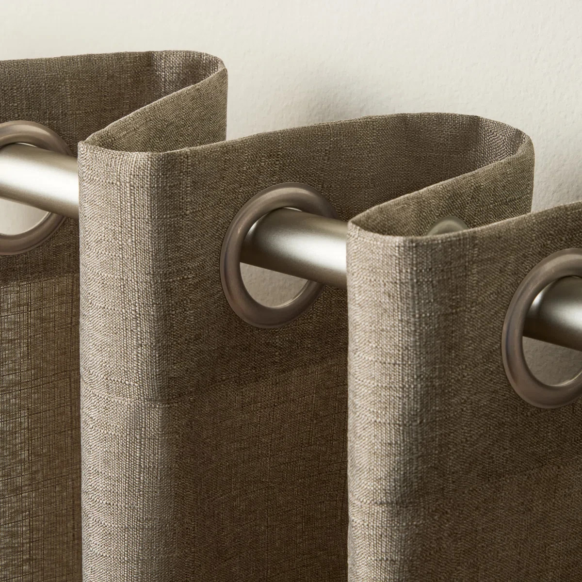 Loha Cafe Solid Light Filtering Grommet Top Curtain, 54 In. W X 96 In. L