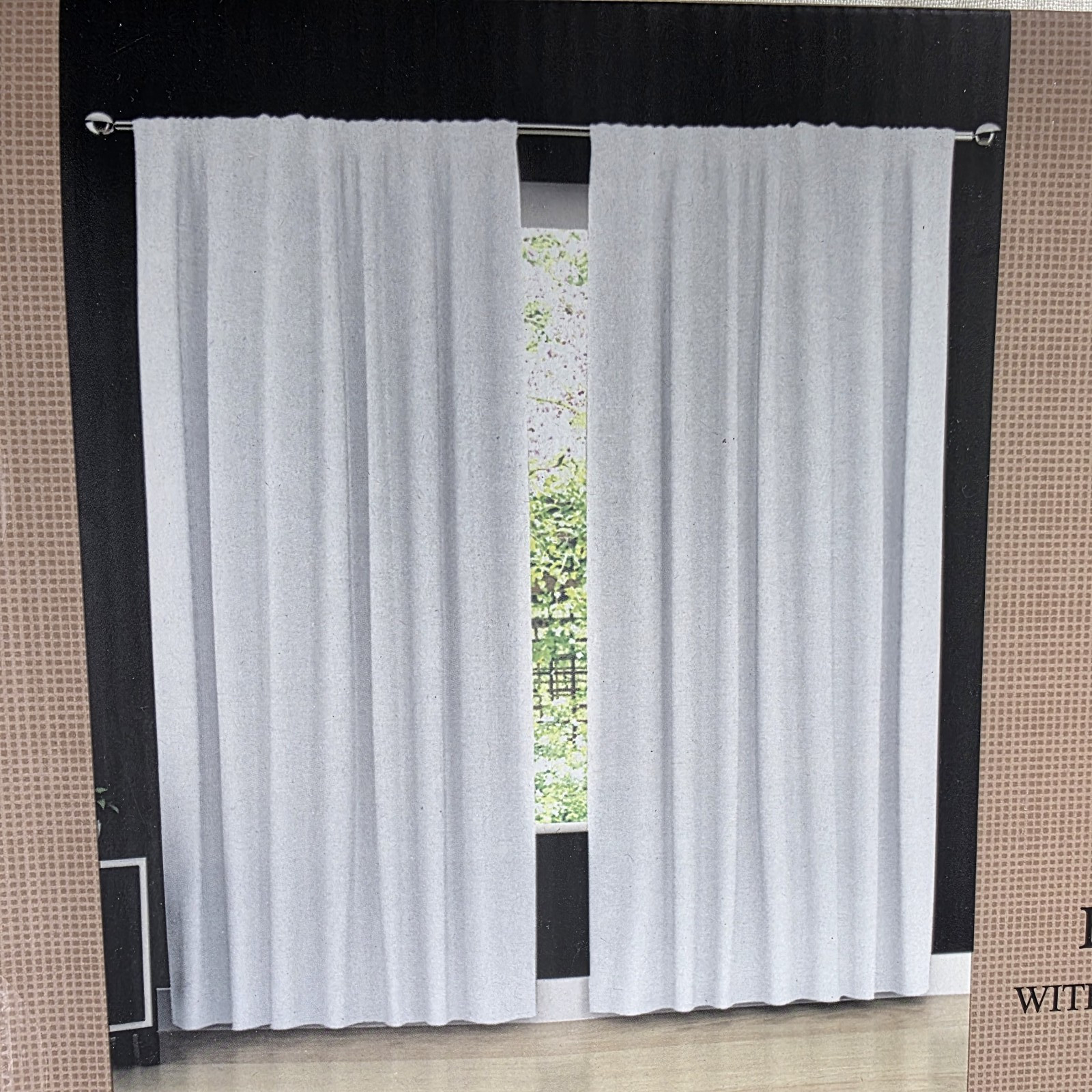 100% Pure Linen Belgian Curtain 50×120” European Flax White Lined 2 Panels