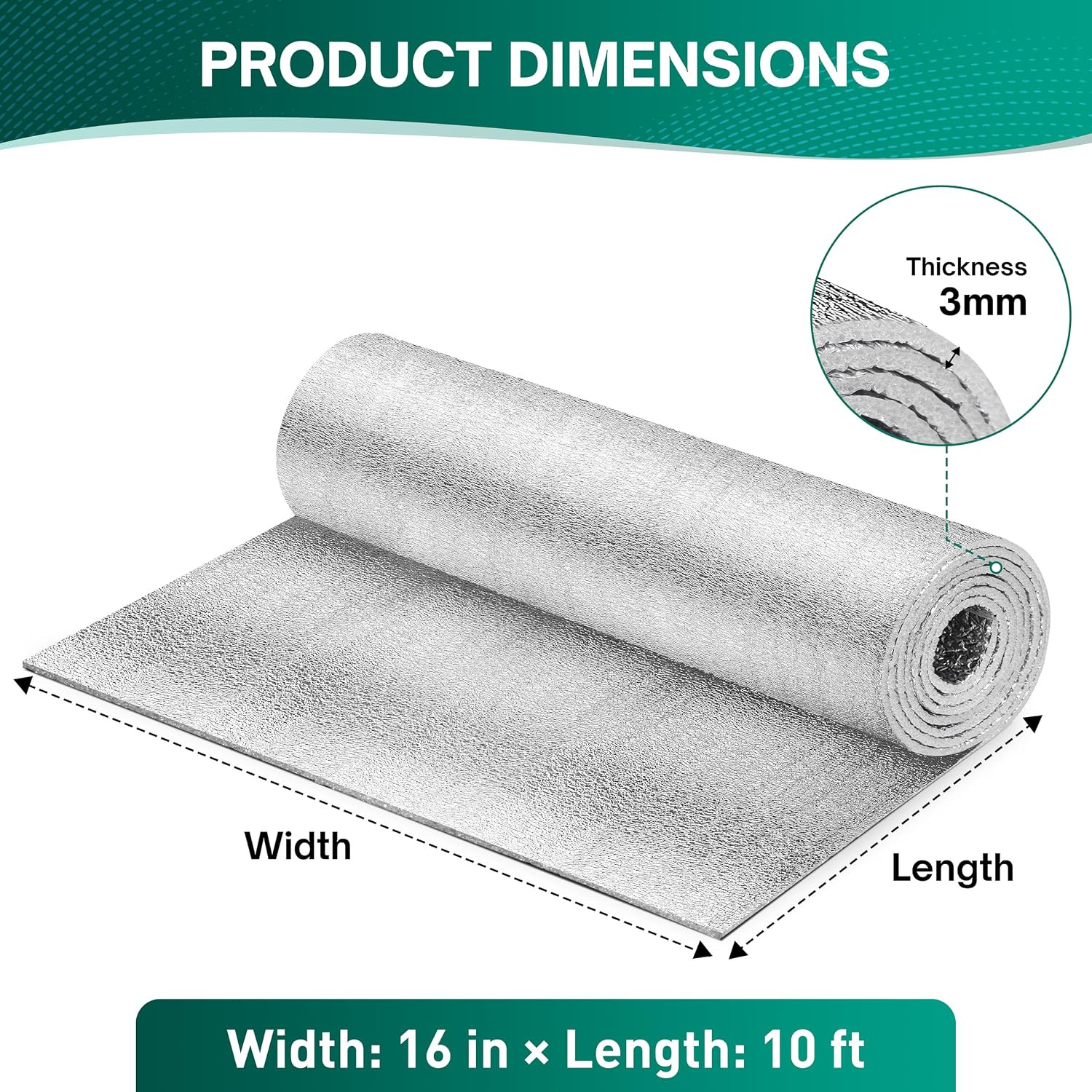 Reflective Window Insulation Roll 16 Inch Aluminum Foil Foam Core for RV