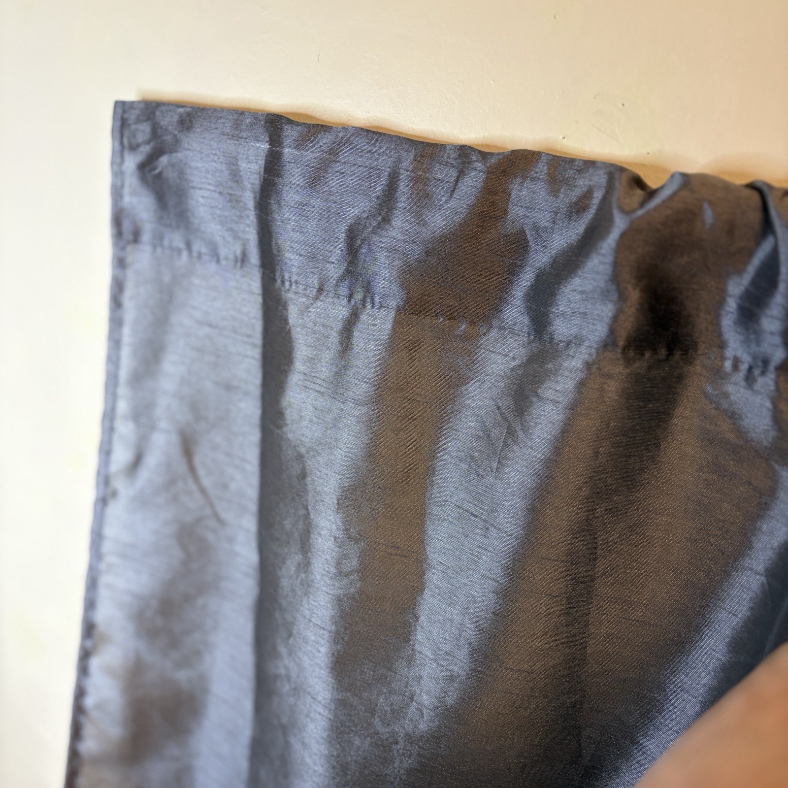 Metallic Gray Floor Length 36”x 84” Plain Rod Pocket Panel Curtains Set Of 2
