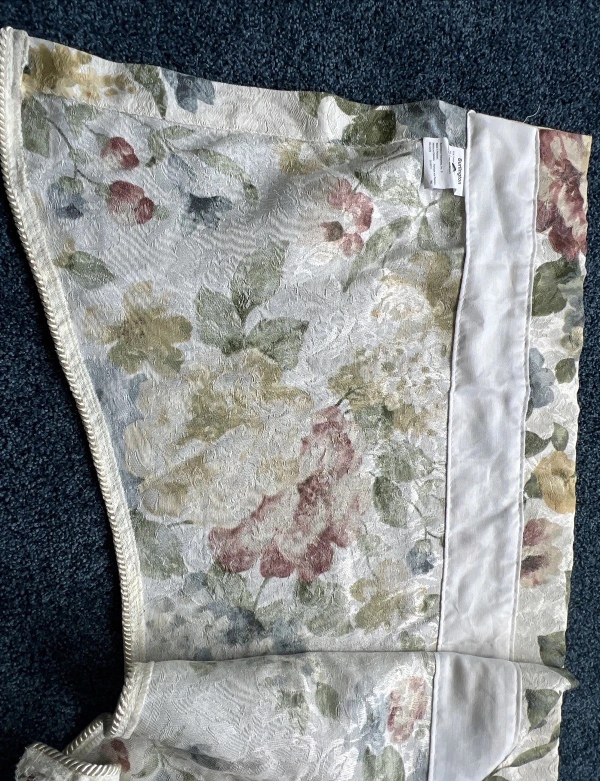 VTG Burlington Window Valance 82”x21” Textured Braided Piping Edge Elegant ￼