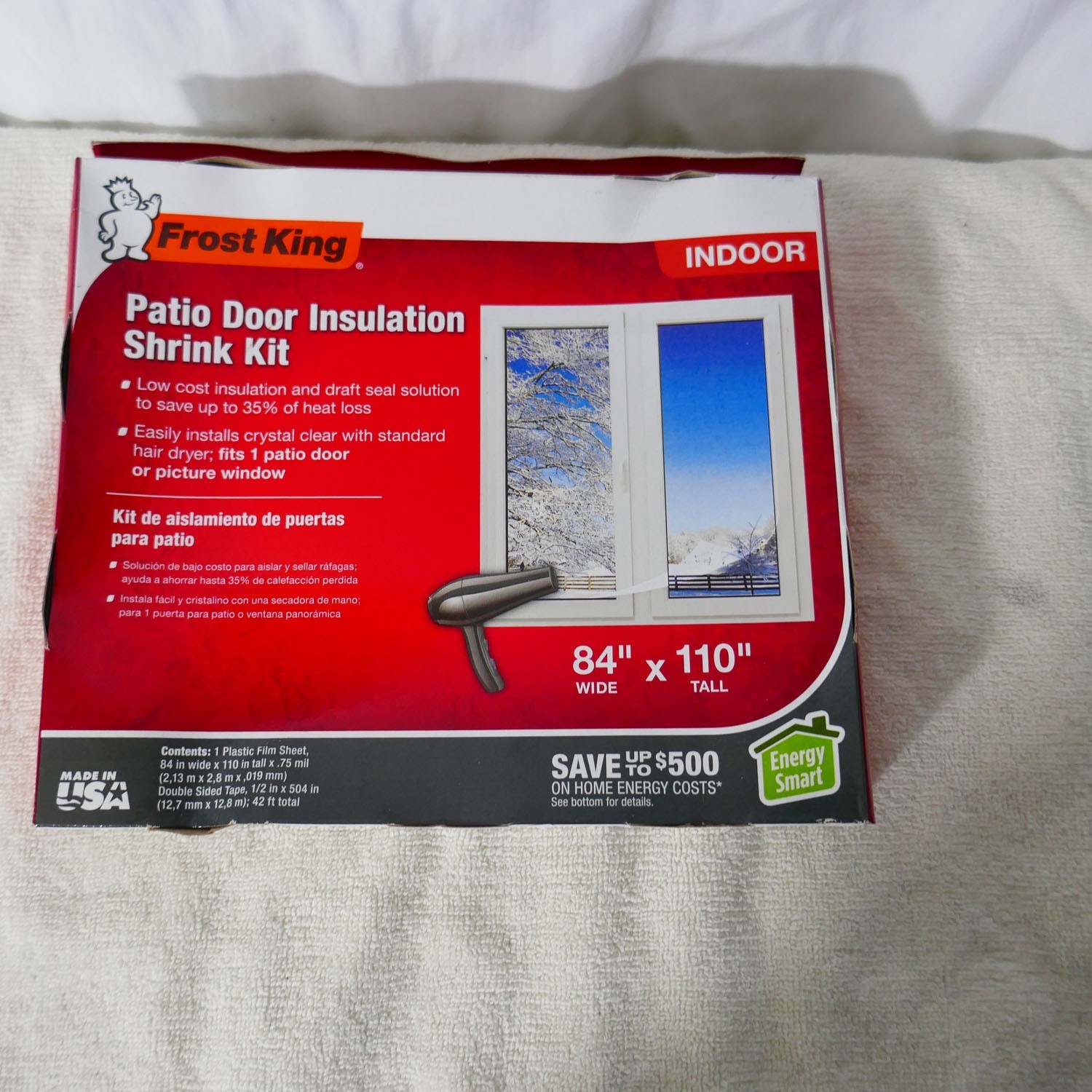 Frost King Clear Shrink Indoor Patio Door Insulator Kit 84 in. W X 110 in. L