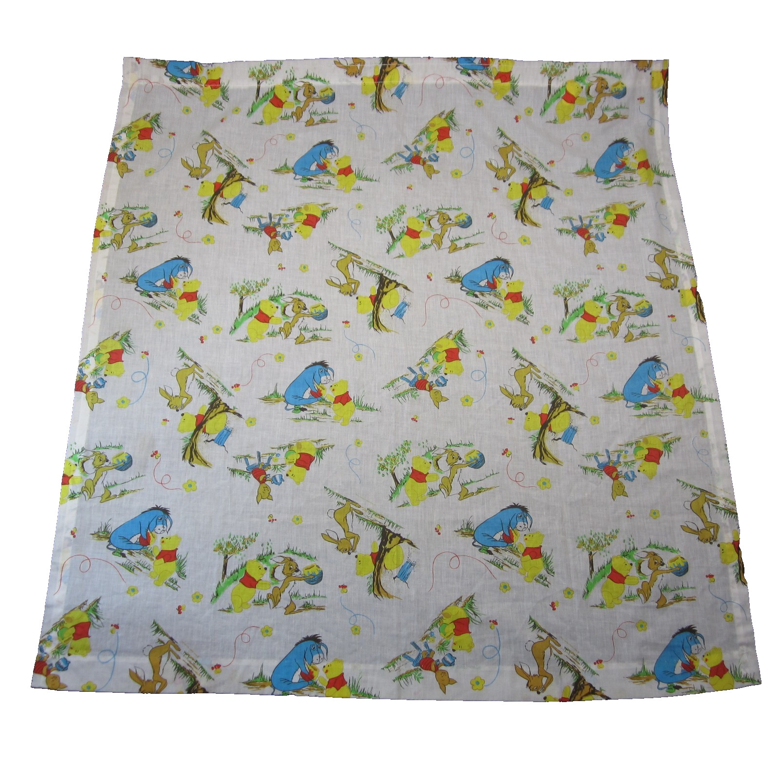 Vtg Disney Winnie the Pooh Curtain Panel Nursery Decor Perma-Prest Eeyore 42×45