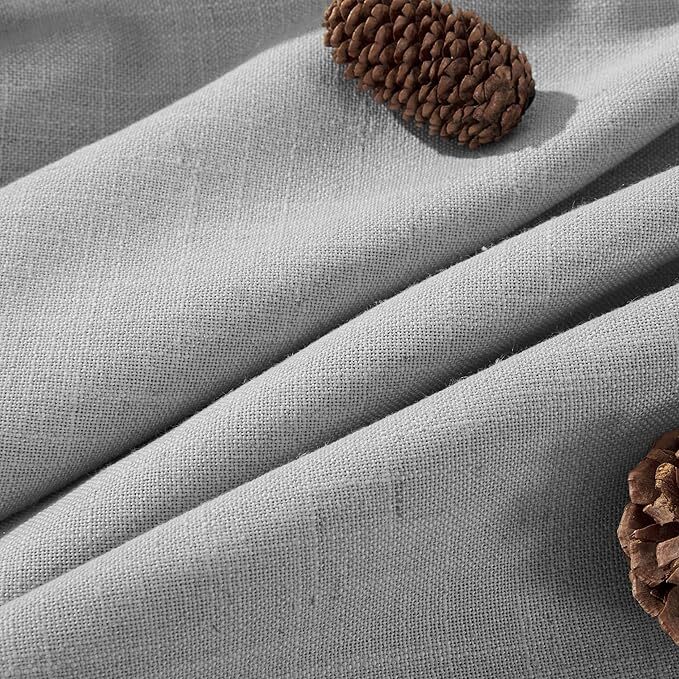 Joydeco Linen Curtains – Light Filtering – Ebony Grey – set of 2 – 52W x 72L