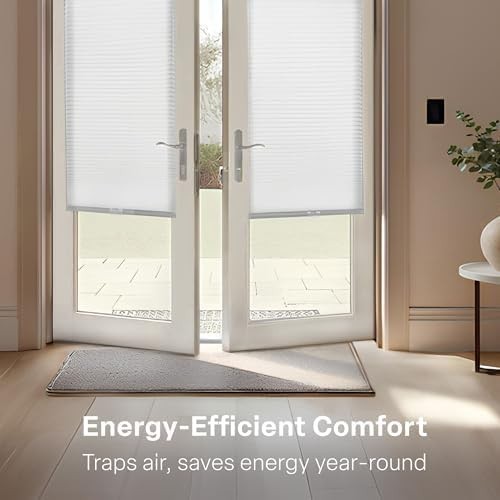 REGAL Estate QuickInsta Cordless TDBU Cellular Shade Door 25×72 White NoDrill ND