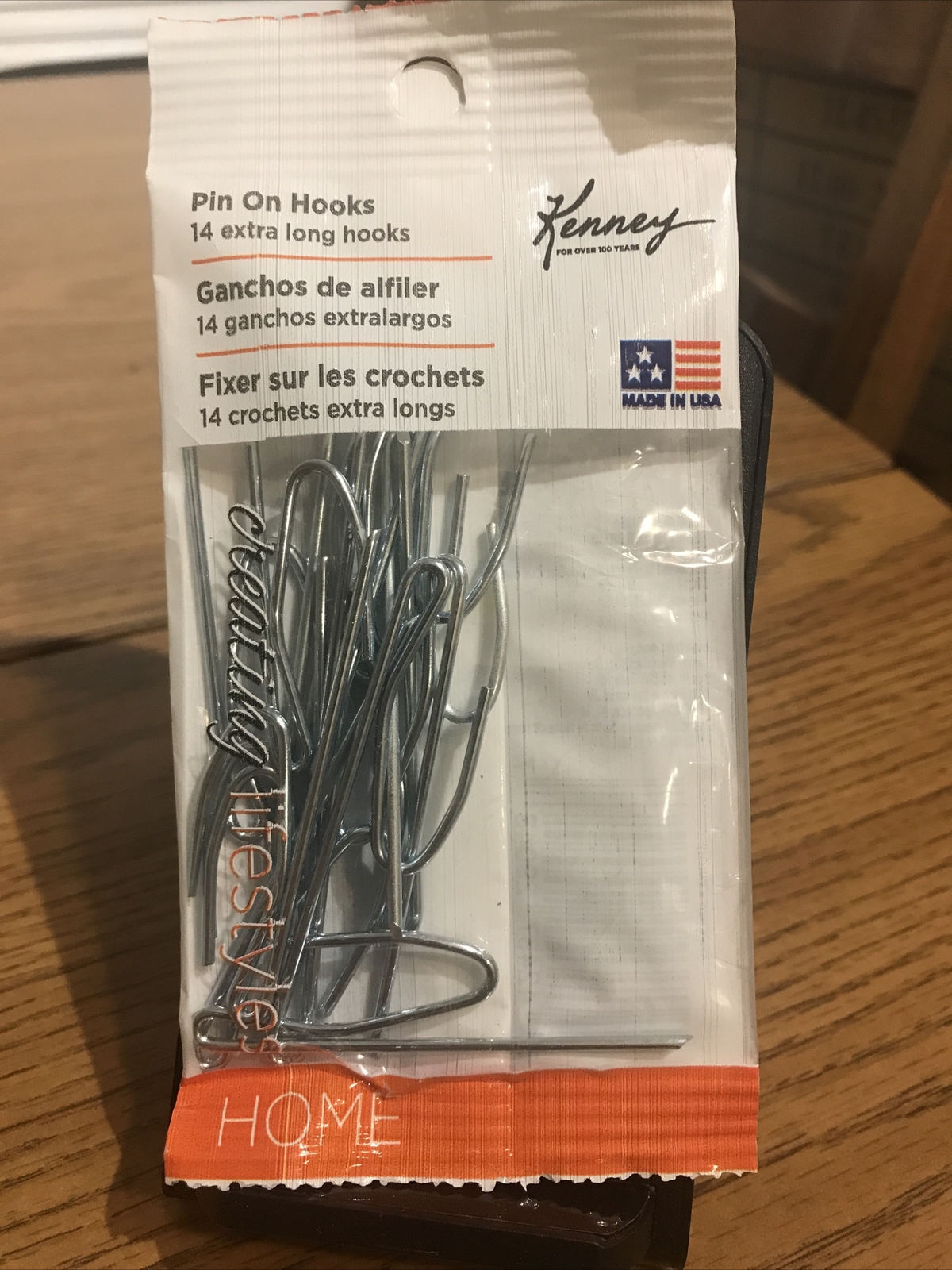 KENNEY EXTRA LONG CHROME PIN ON HOOKS, 1-1/2″, NO. KN 1007 NEW