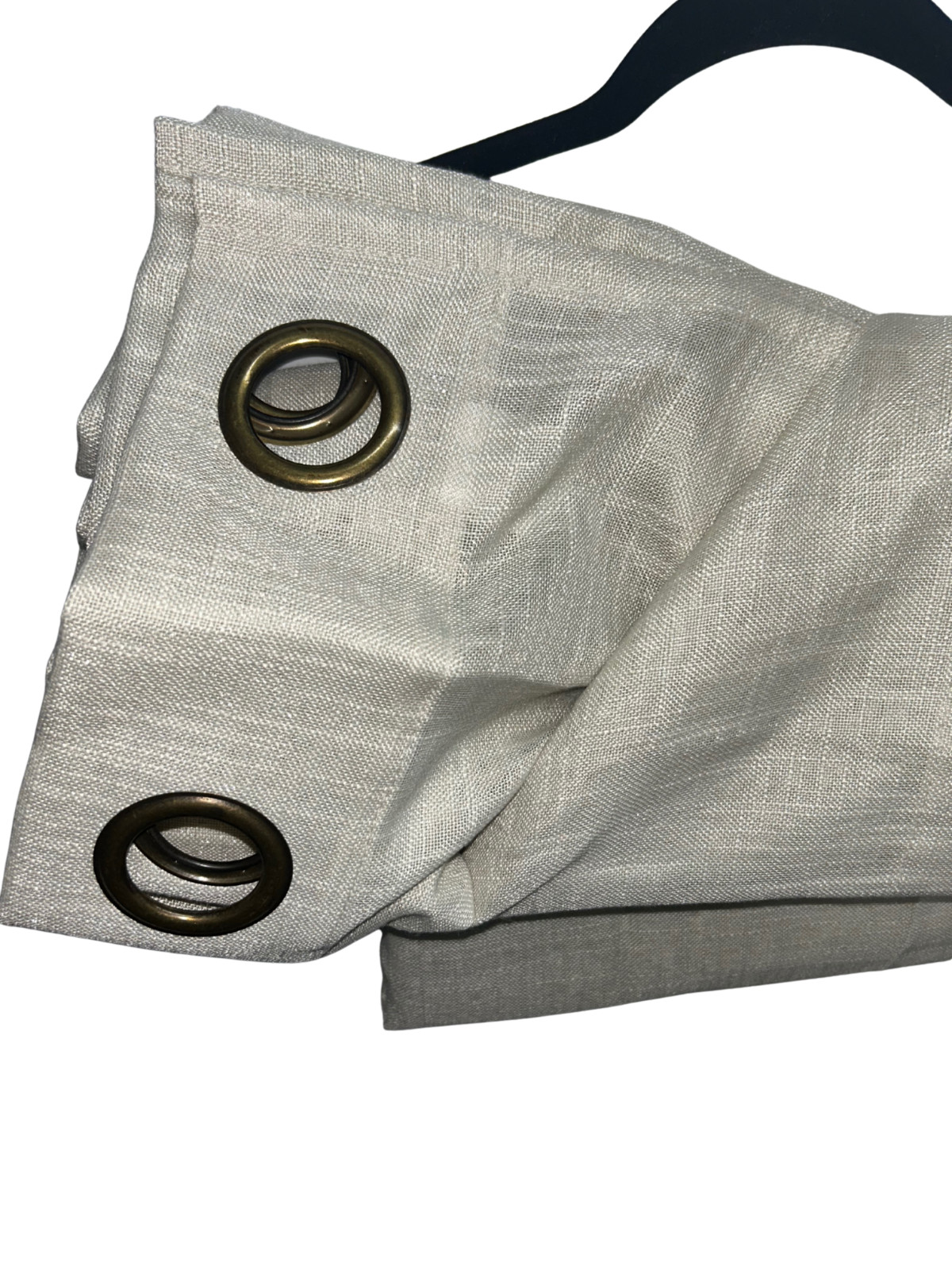 Voilybird Palma Linen Semi Sheer beige curtain set bronze grommet