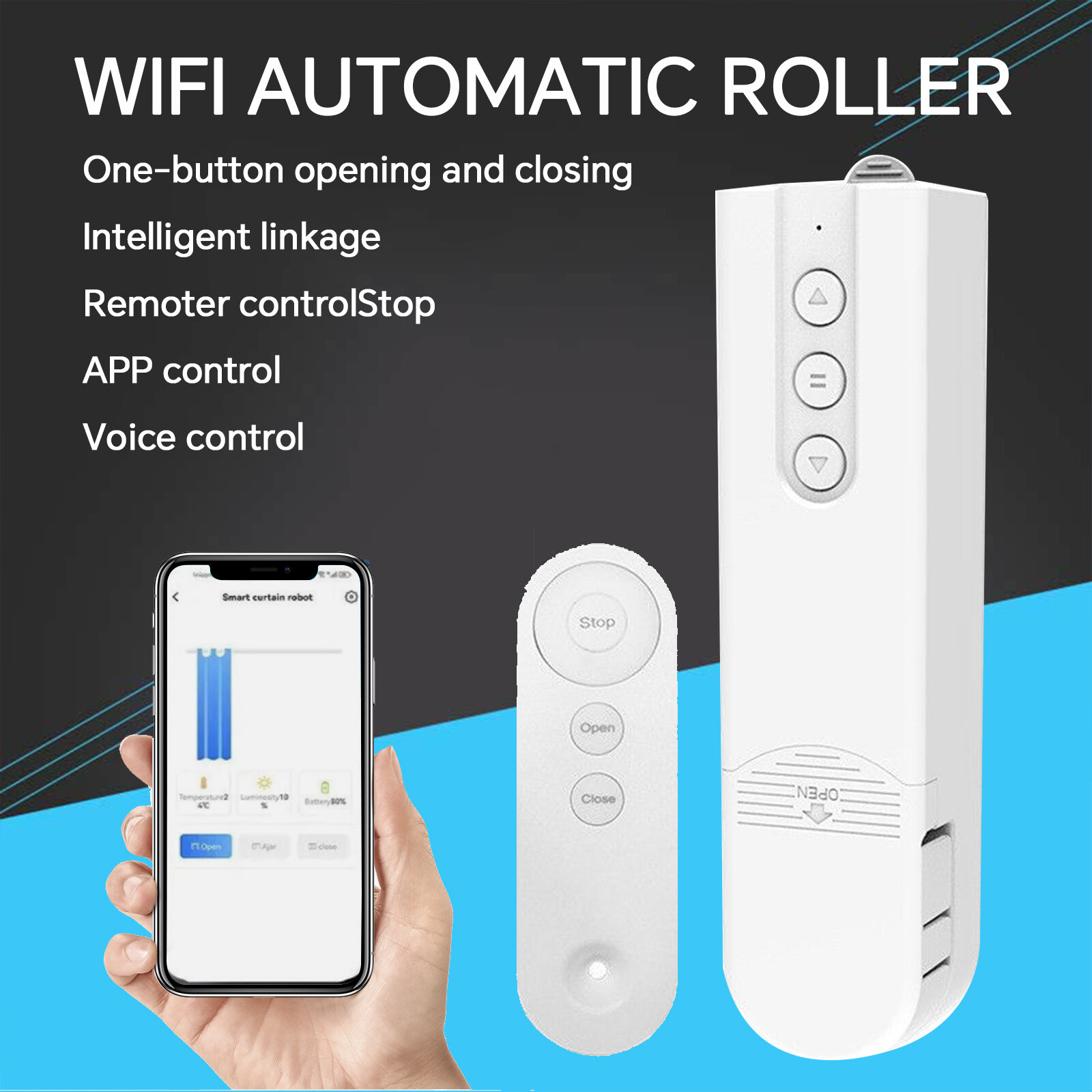 Smart Blind Motor Wifi Automatic Roller Shutter with App Control Bluetooth
