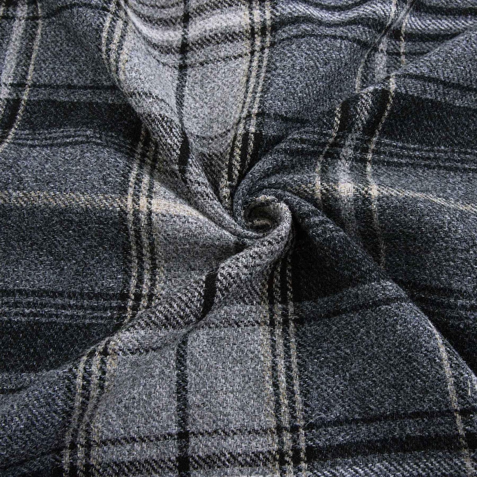 always4u 100% Blackout Woolen Look Plaid Curtains Modern Window Panels Black …