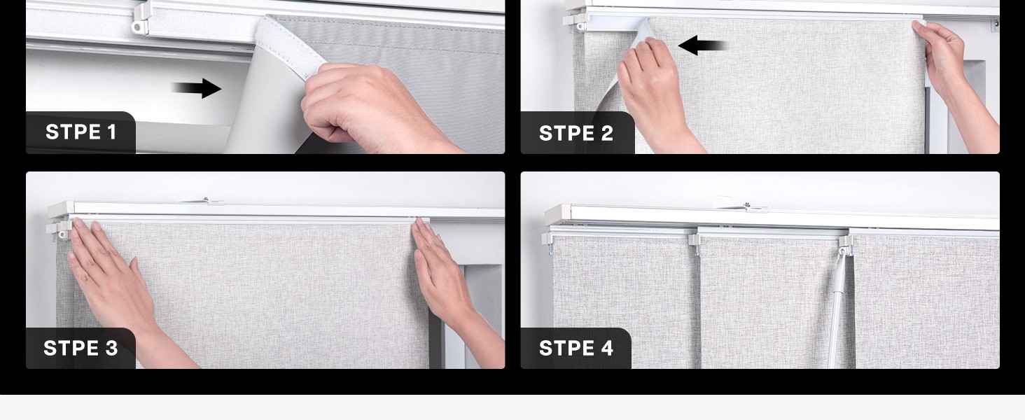 4-Panel Replacement Fabric for Sliding Panel Track Blinds – 23″ W x 96″ L –