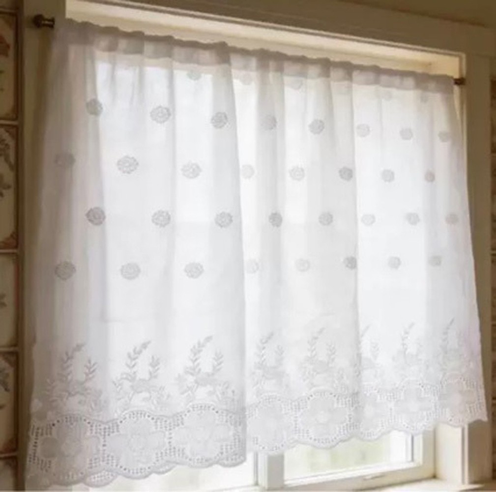 Half Curtain Kitchen Small Window Cabinet Drape Door Coffee Kitchen Bedroom 1Pcs