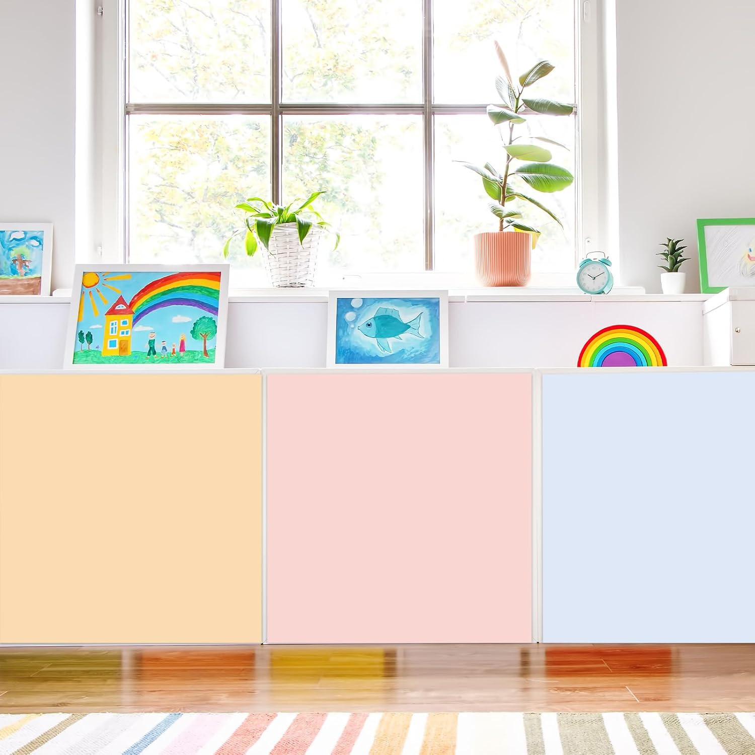 6PCS Classroom Cabinet Curtain for Shelves Back to School Curtain 24.6 X 24 Inch