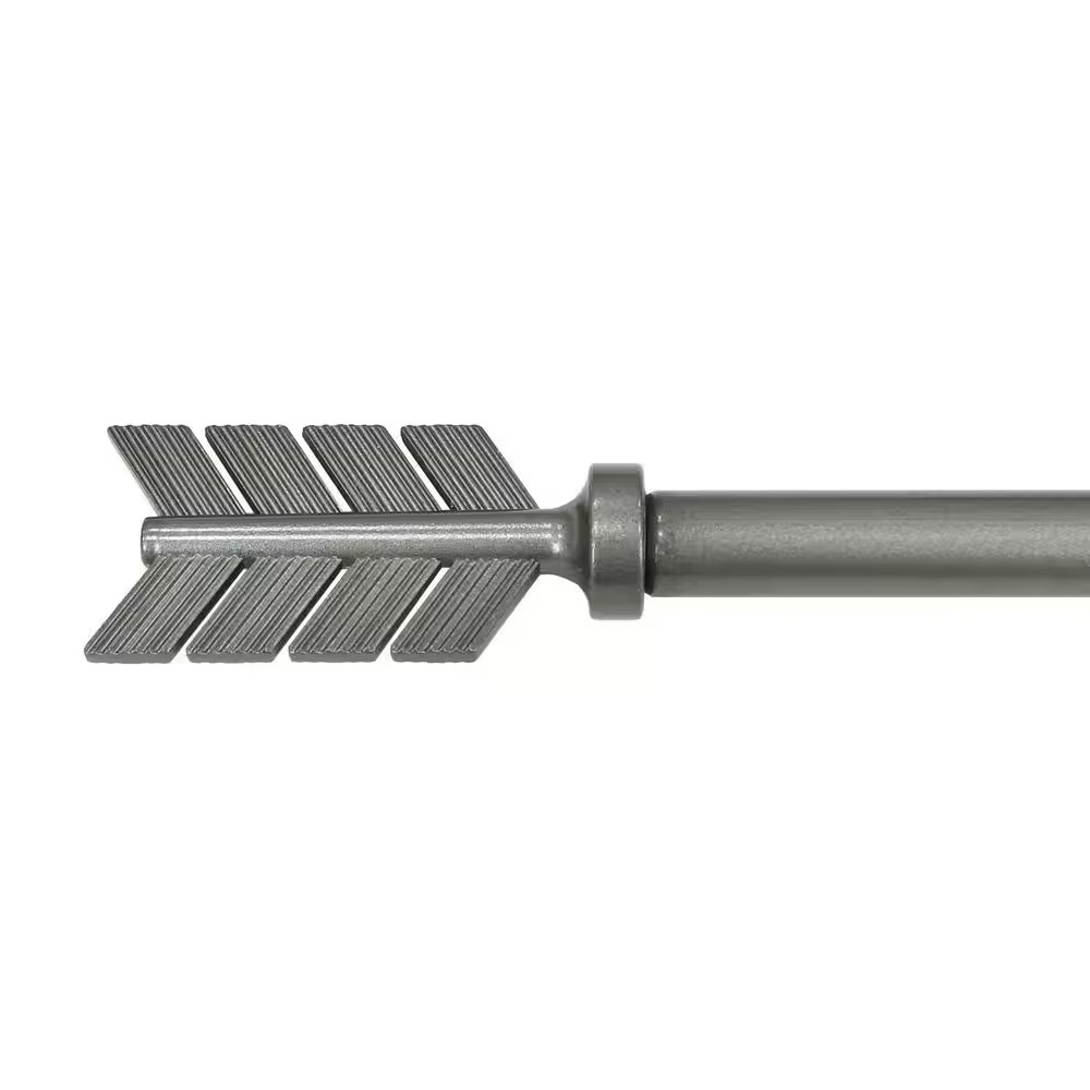 48 In.-84 In. Adjustable Single Curtain Rod 5/8 In. Dia in Pewter with Arrow Fin
