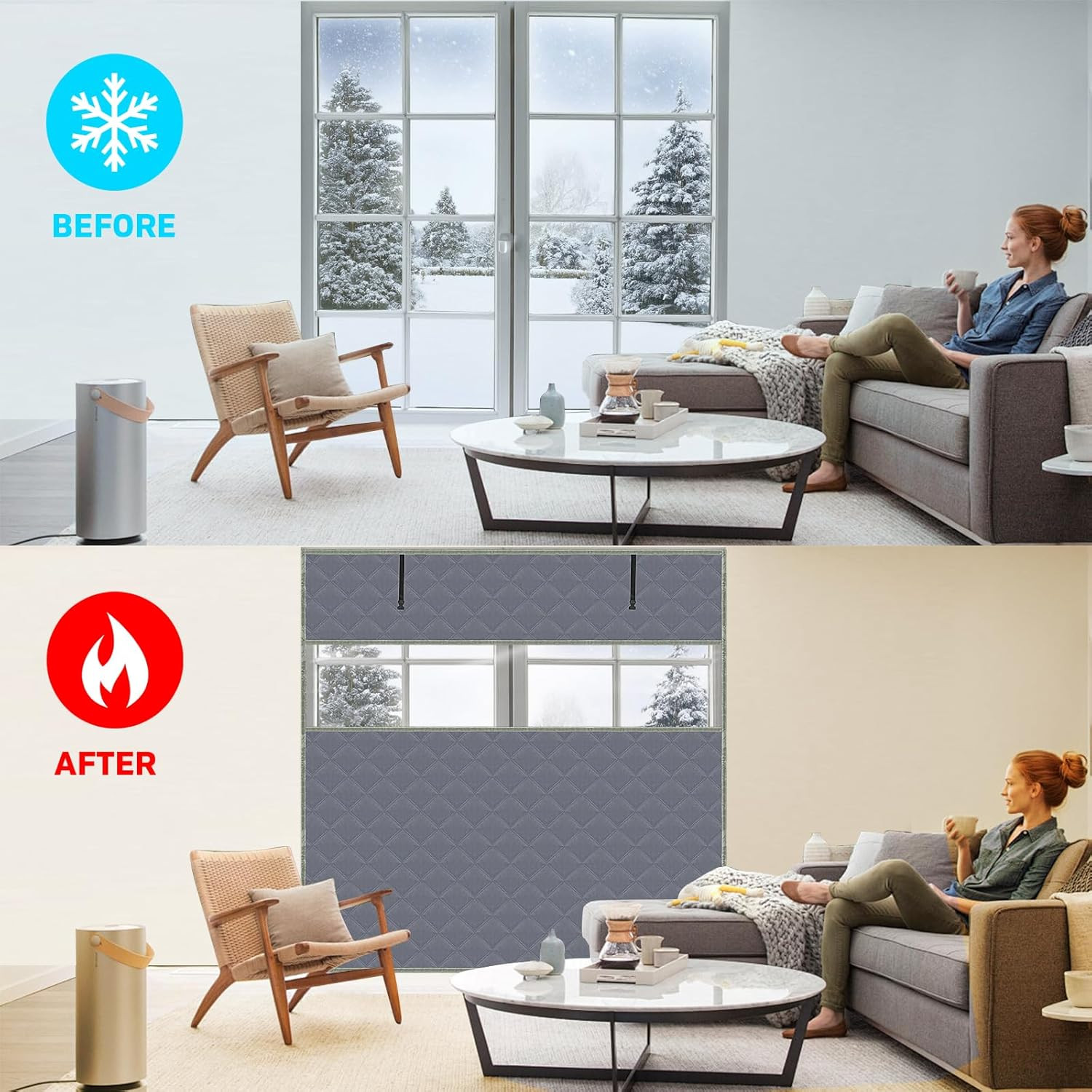 Insulated Thermal Window Cover 26″ x 38″ – Reusable Waterproof Oxford Cloth
