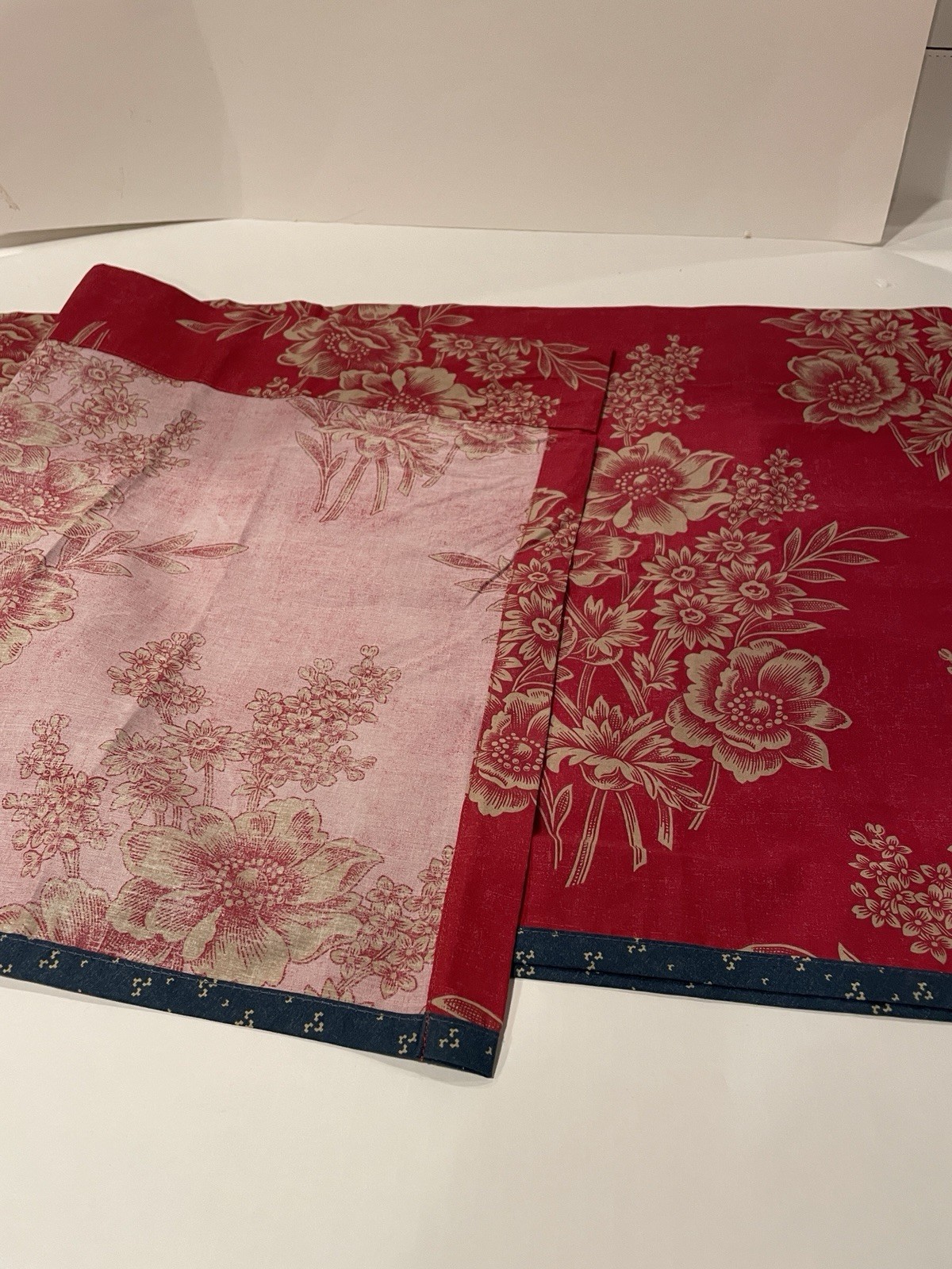 Ralph Lauren Chaps Telluride Valance Red And Blue Floral Window Treatment