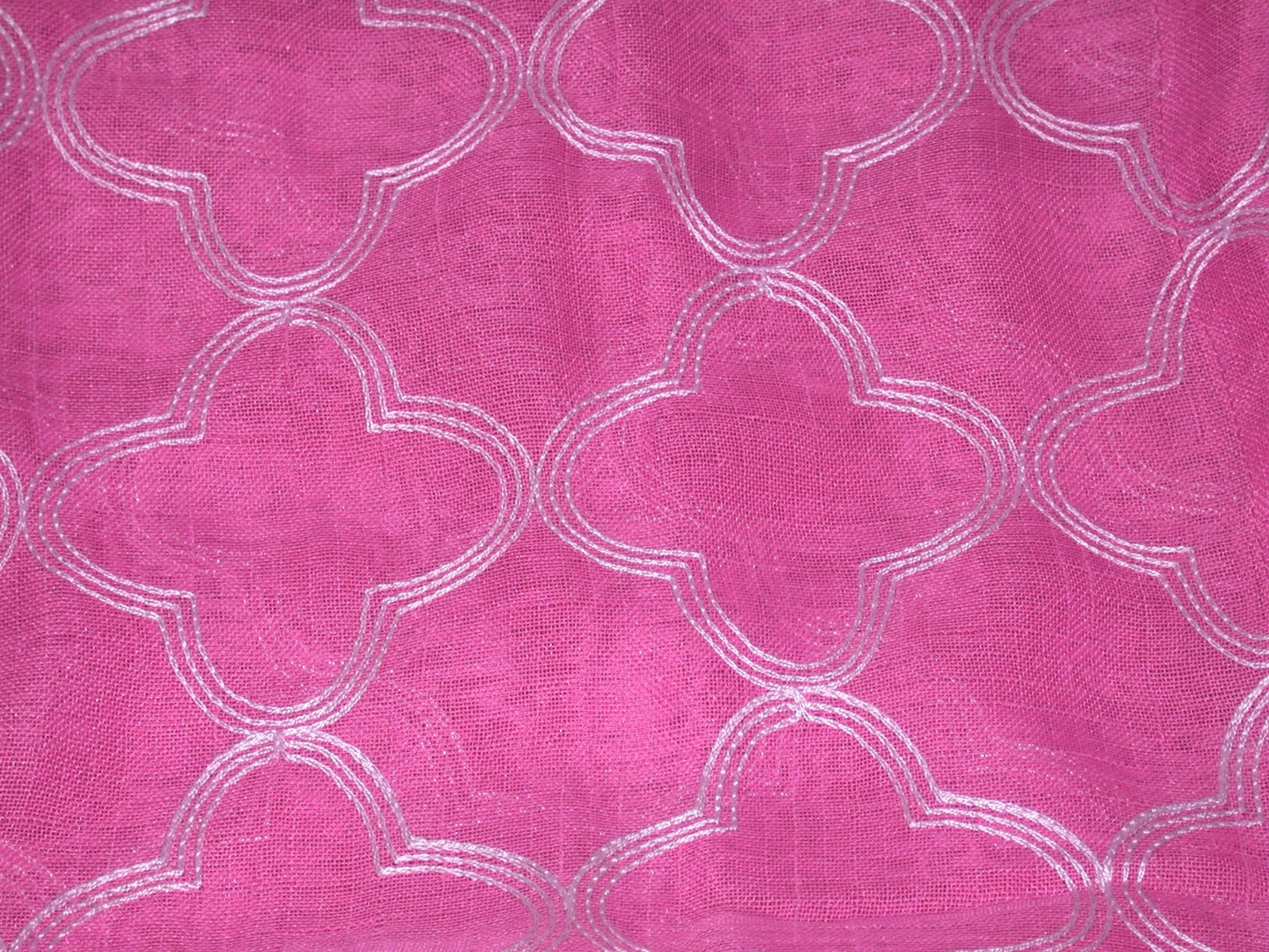 (1) Pair 3″ Rod Pocket Curtains ~ Flamingo Pink Arabesque 50″W X 84″L Each Panel