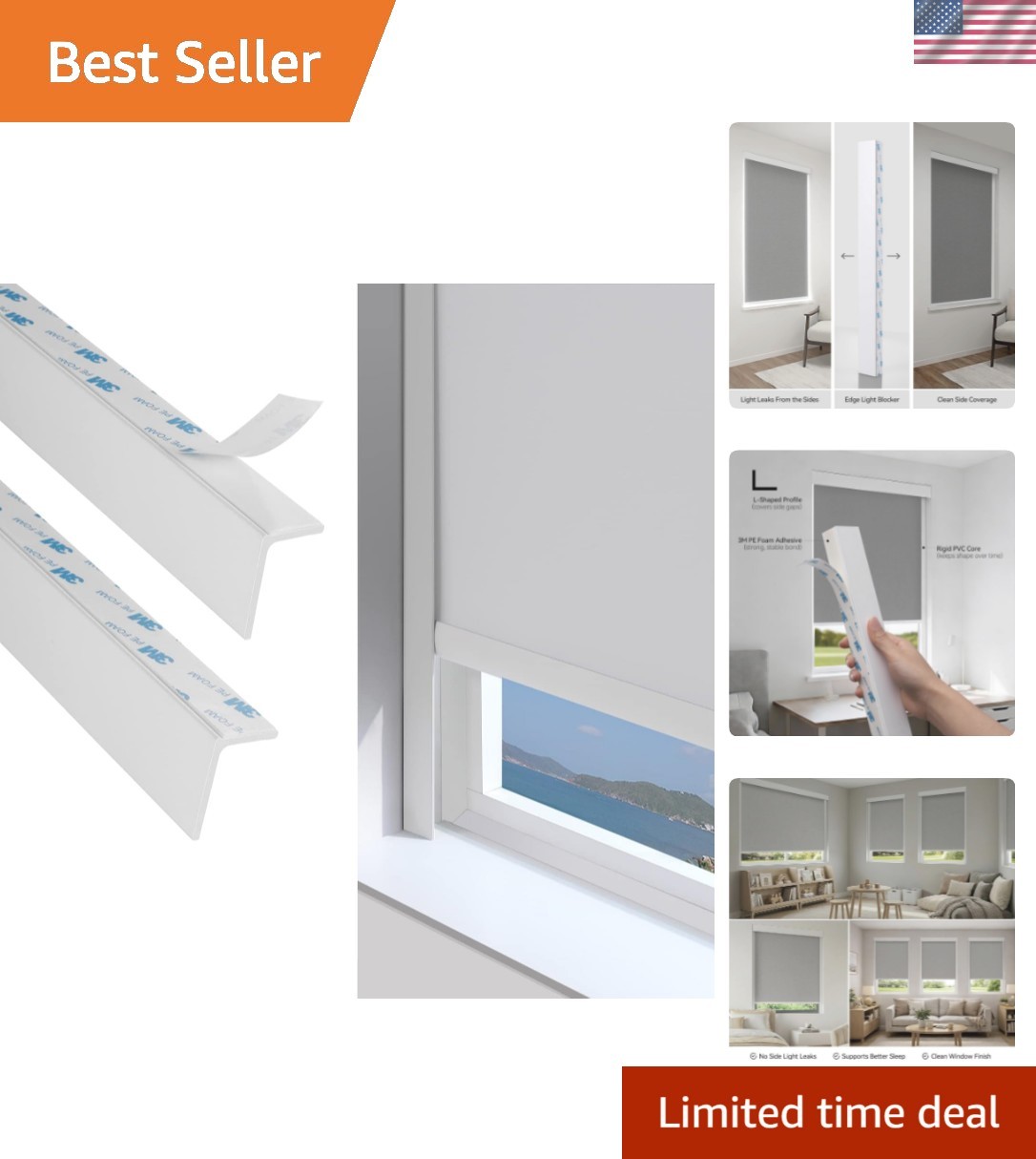PVC Light Blockers Blackout Light Blockers Side Tracks for Window Shades and …