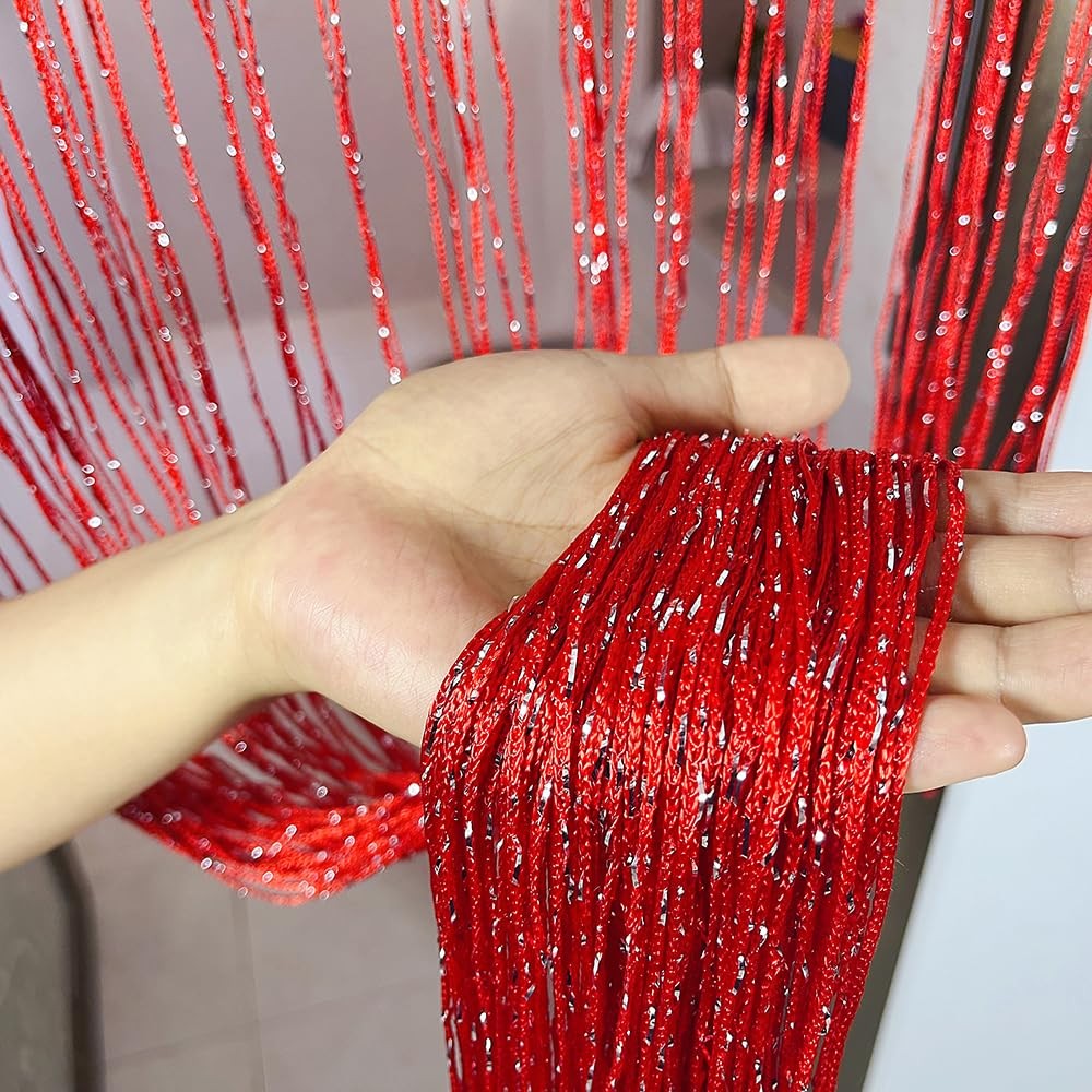 Door String Sequin Curtains Hanging Backdrop for Doorway Bedroom Closet