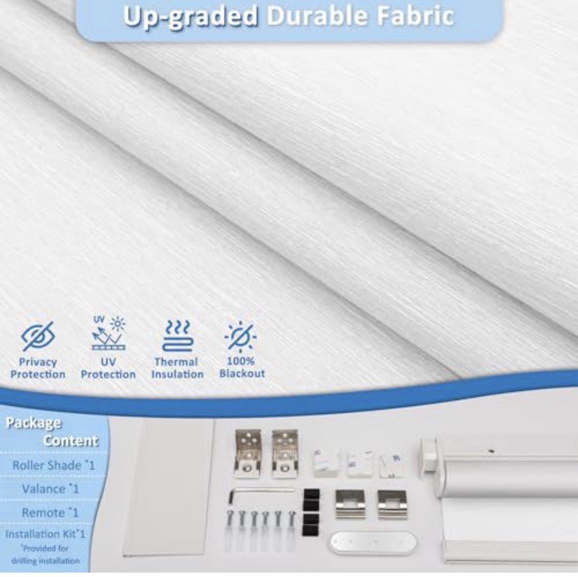 MANSIX MOTORIZED BLACKOUT ROLLER BLINDS NO DRILL 34.5X72 WHITE SMART SHADE NEW