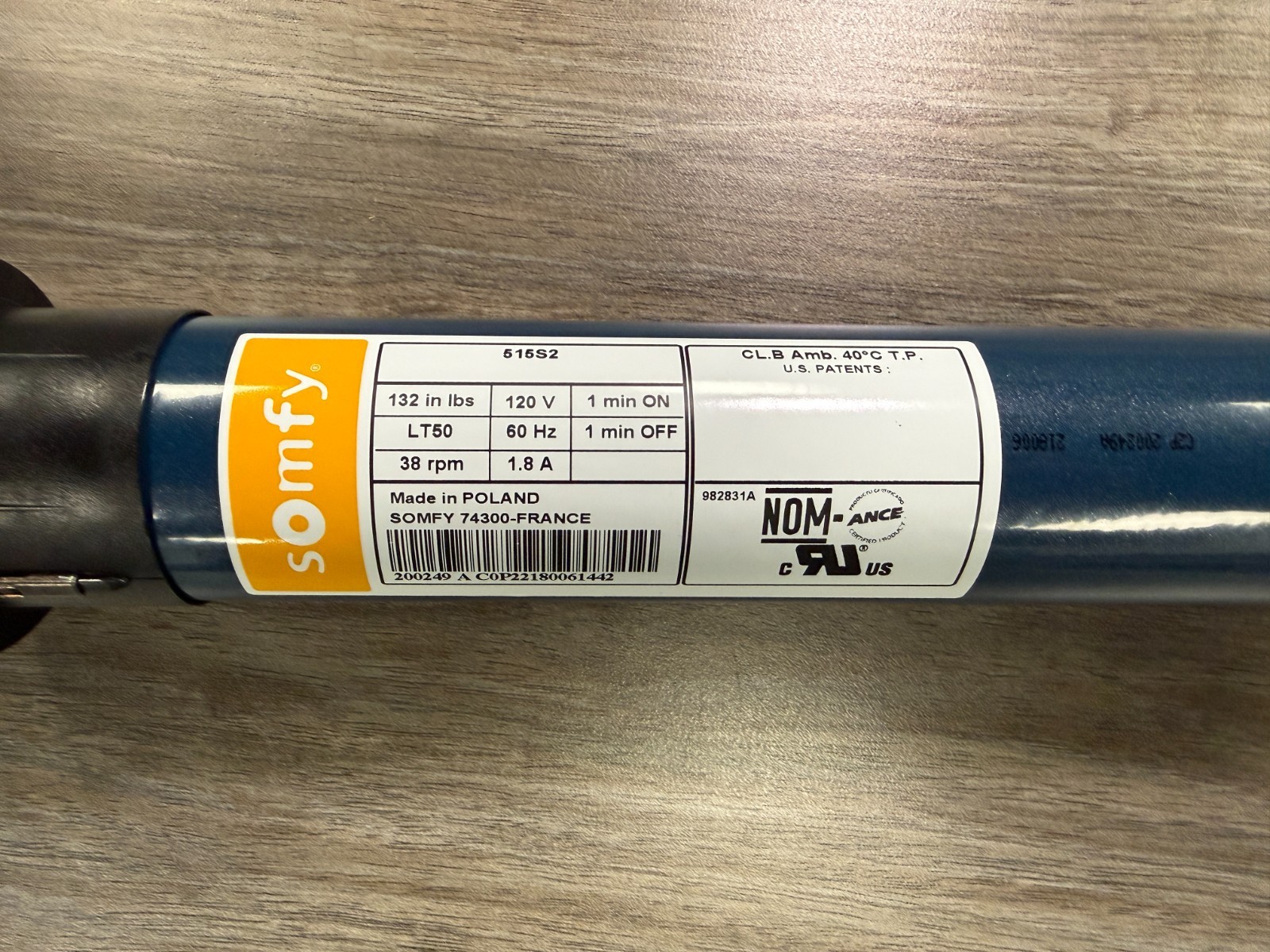 Somfy Tube Motor 515S2 LT50 (120V)
