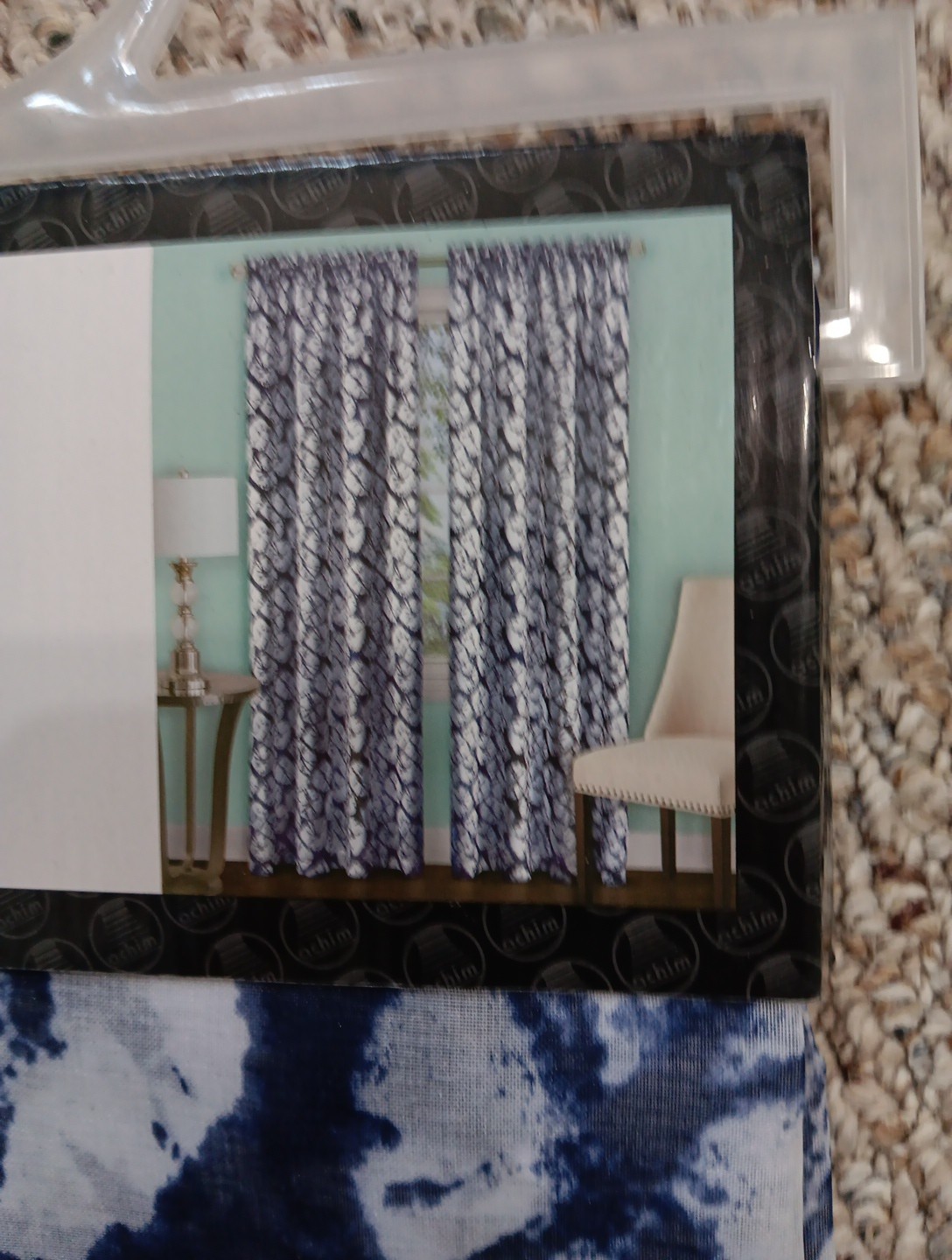 BATIK Rod Pocket Panel Curtain Panel – Blue & White, 52 x 84 in.