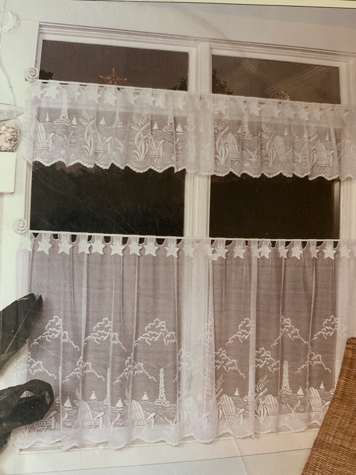 HERITAGE LACE CURTAINS BEACH 60″ X 24″ TIER ECRU (BEIGE) NEW MADE IN THE USA
