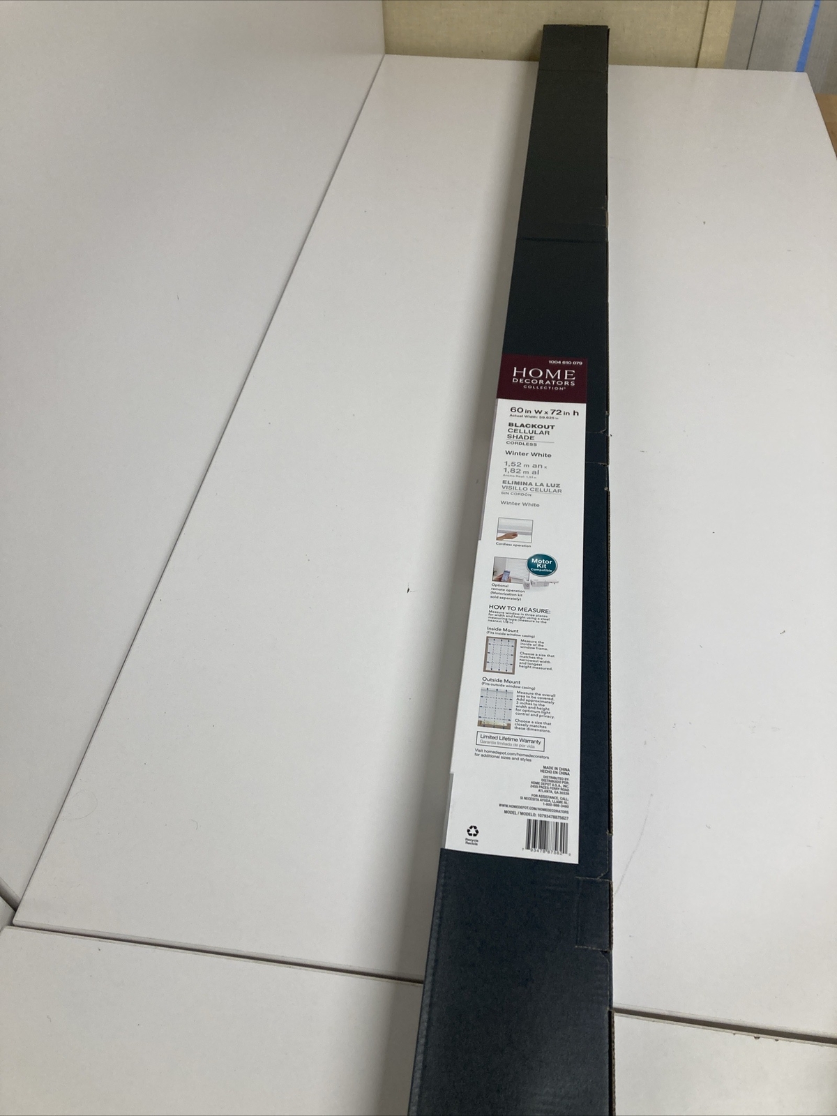 New HDC Blackout Cellular Shade Cordless Winter White 60 in W x 78 in H