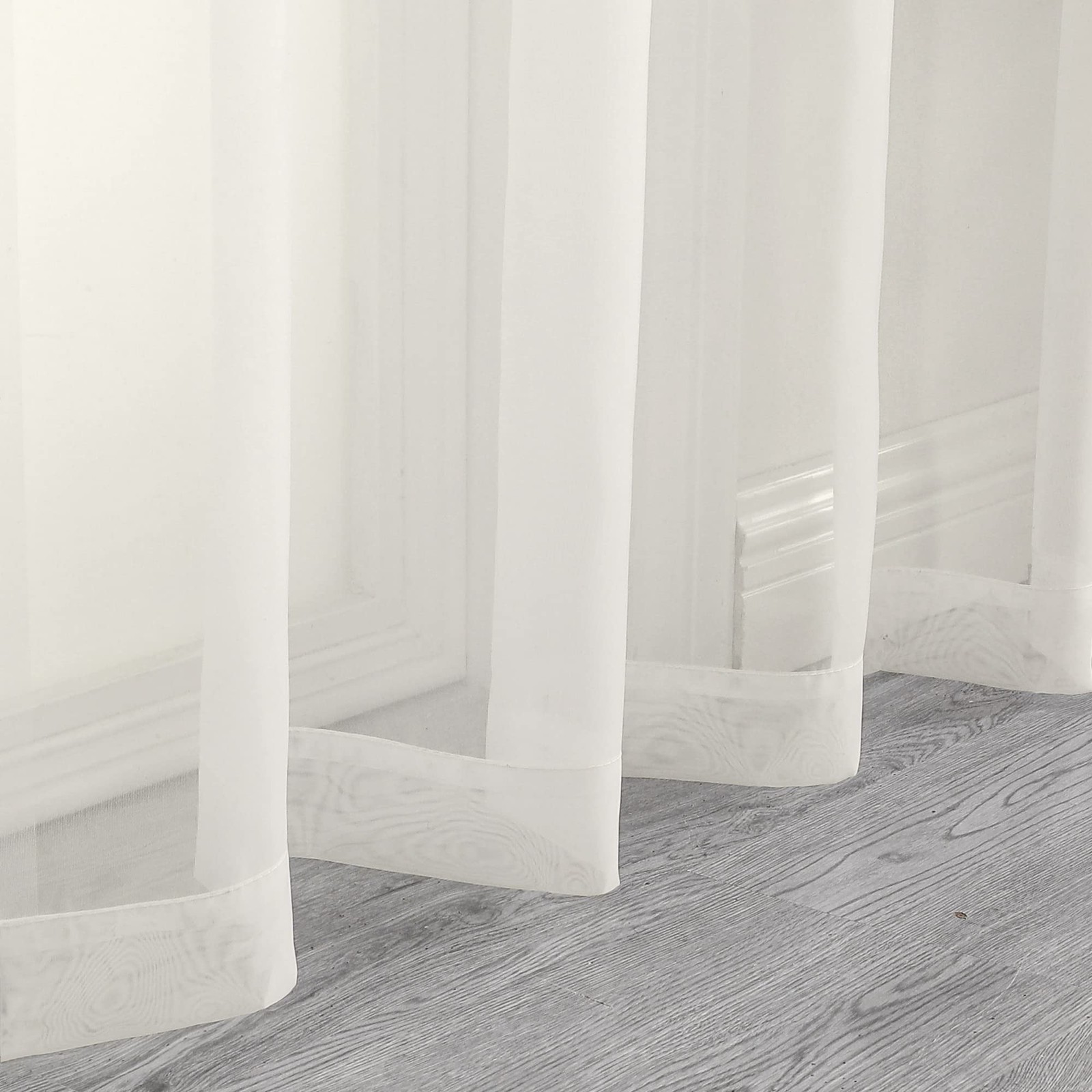 42×120 Inch Sheer Curtains, Lightweight Voile, Living Room, Ivory