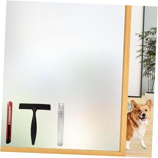 Lovepea Frosted Glass Window Privacy Film 24 Hour Two Way 17.5 x 78.7 Inch Pure