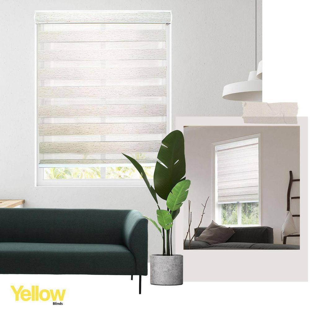 Cordless Room Darkening Polyester Dual Layer Zebra Roller Shades-44 In. W X 72 I