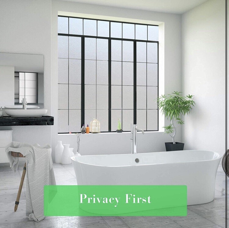 Privacy Window Film Non-Adhesive Frosted Decorative Glass Film Static Cling