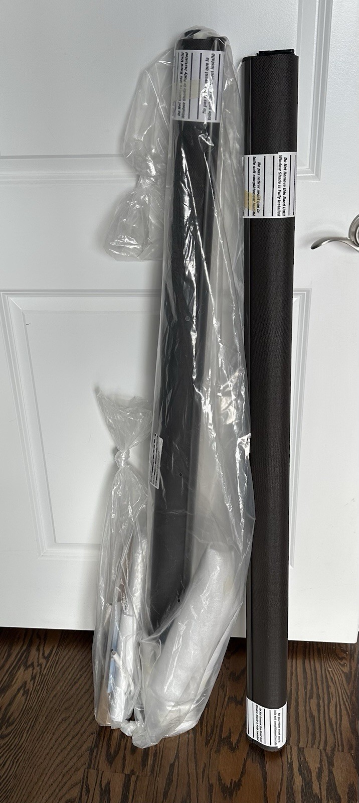 Set of 2 Custom Made Hunter Douglas Motorized Roller Shades One w/ Battery Pack