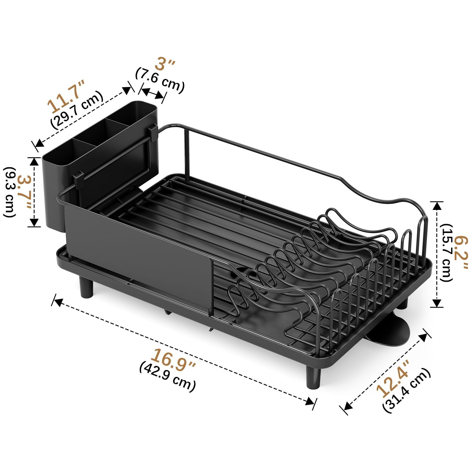 Stainless Steel Dish Drying Rack – Large Capacity Dish Rack for Kitchen Count…