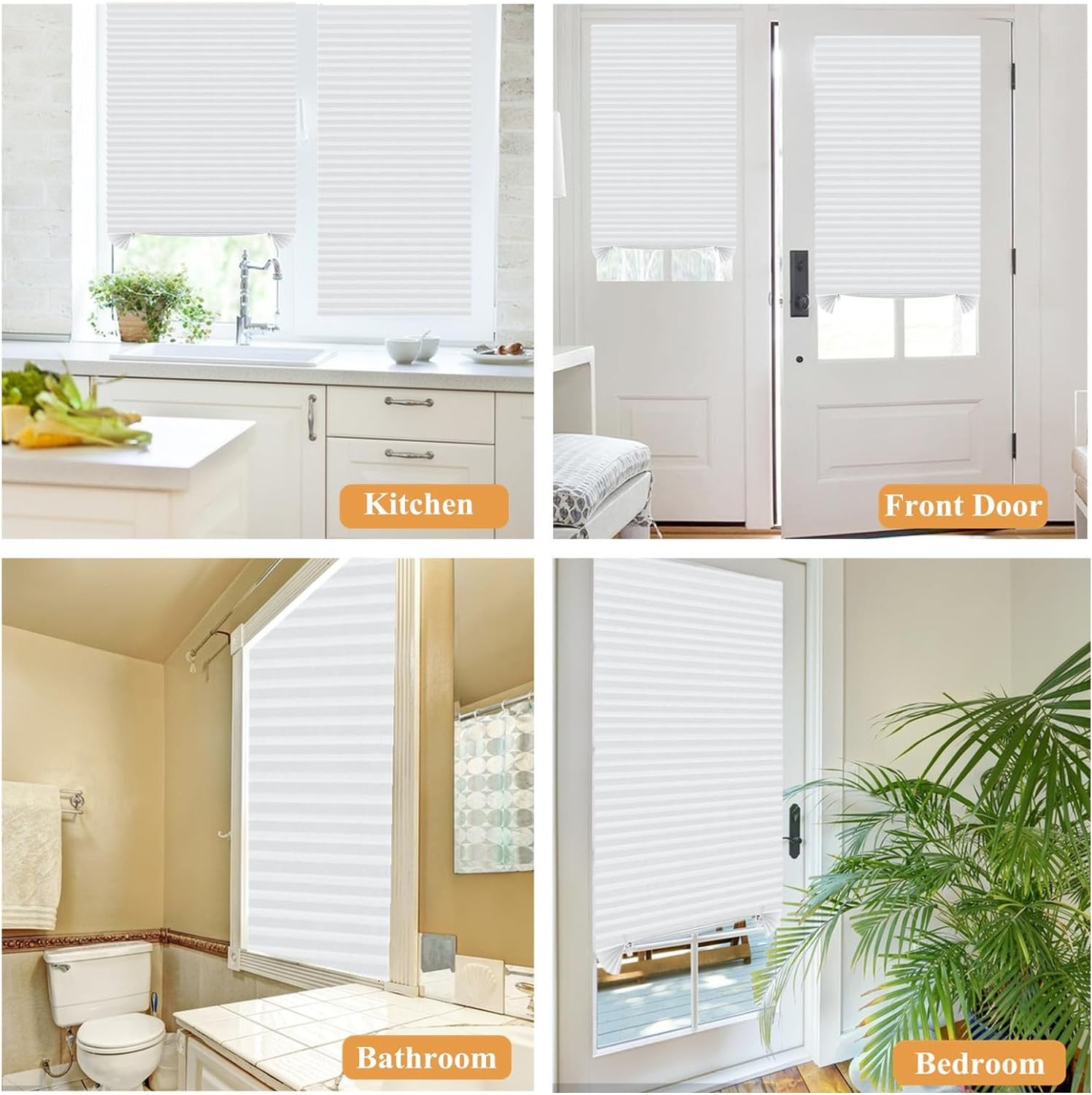 Window Blinds Cordless No Drill Cut to Size Clip On Stick On Self Adhesive