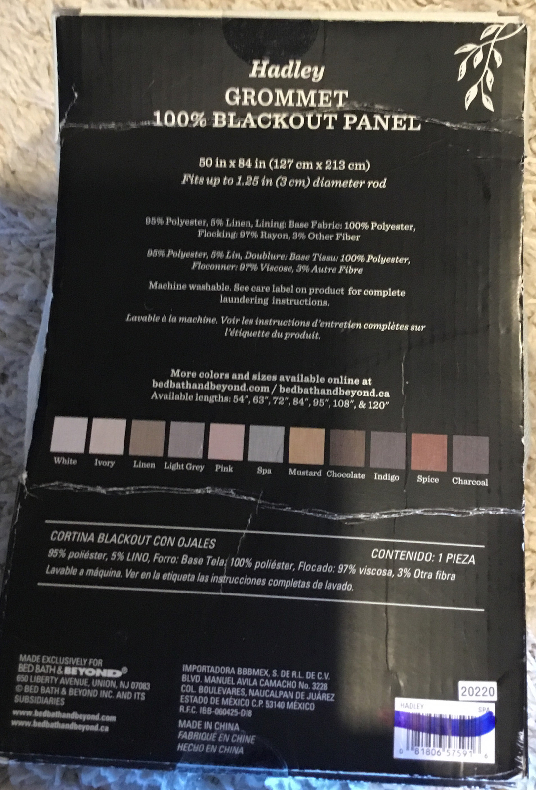 Hadley GROMMET 100% BLACKOUT PANEL Polyster/Linen Blend