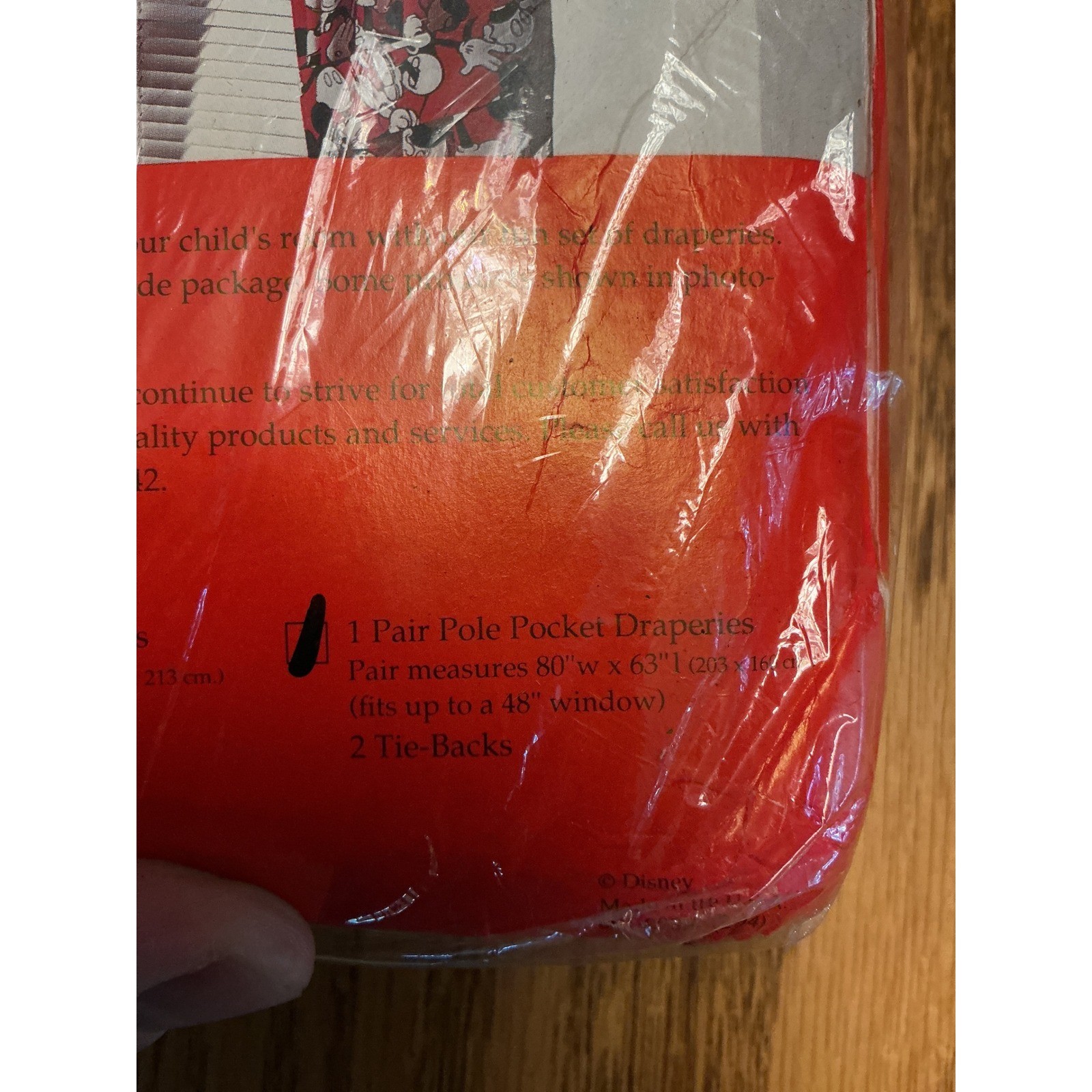 Disney Classic Mickey Mouse Red Curtains 80×63 Pole Pocket Drapes Vintage NIP