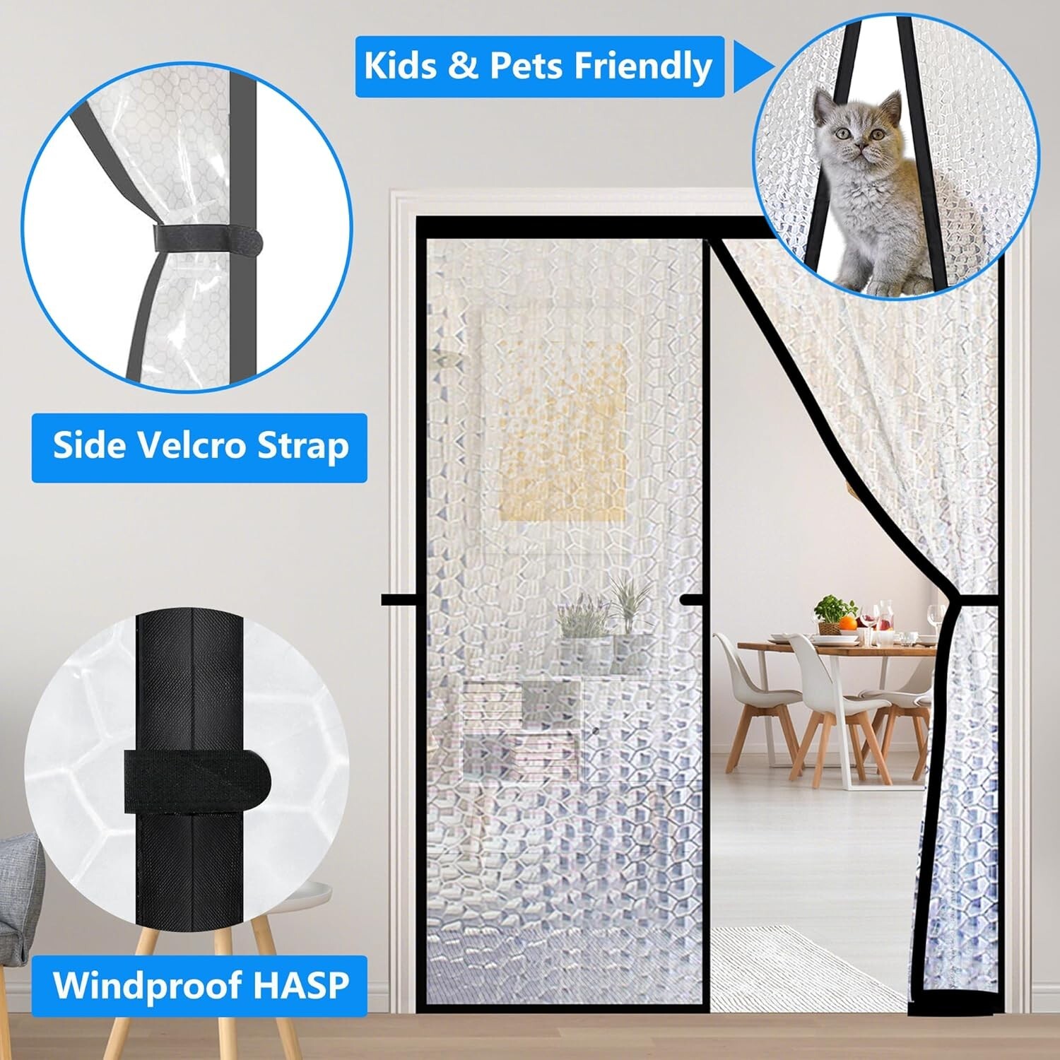 Eco-Friendly Magnetic Insulated Door Curtain 34″x94.5″ – Energy Efficient Design