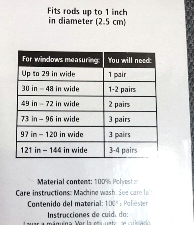 Mainstays Blackout Panel PAIR Grommeted Window Curtain Panel 37”W X 84”L Gray