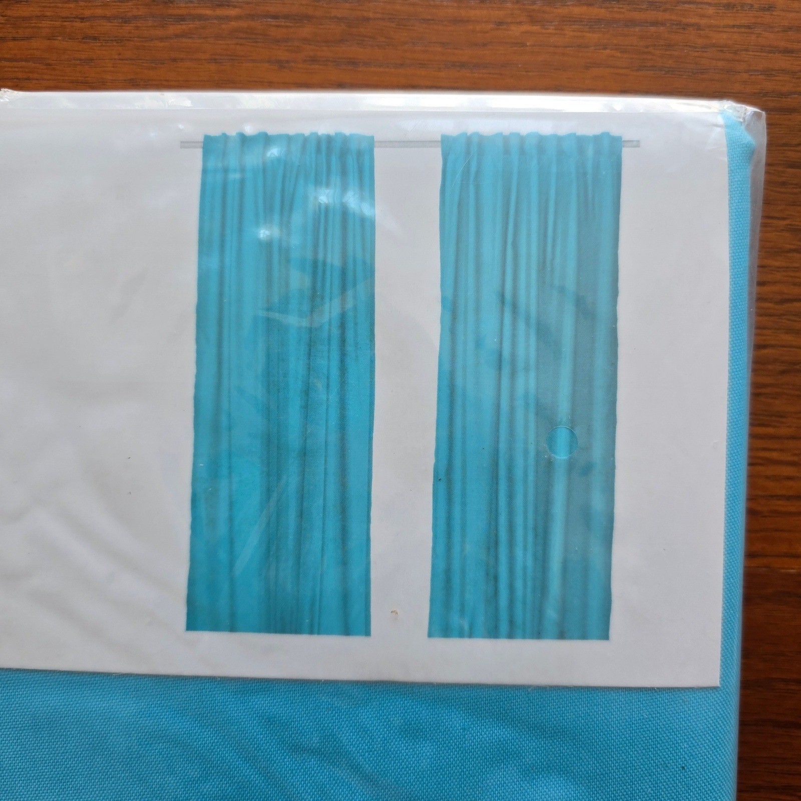 IKEA Vivan Curtains LONG Pair 57×118 Turquoise Blue Textured Panels 203.893.30